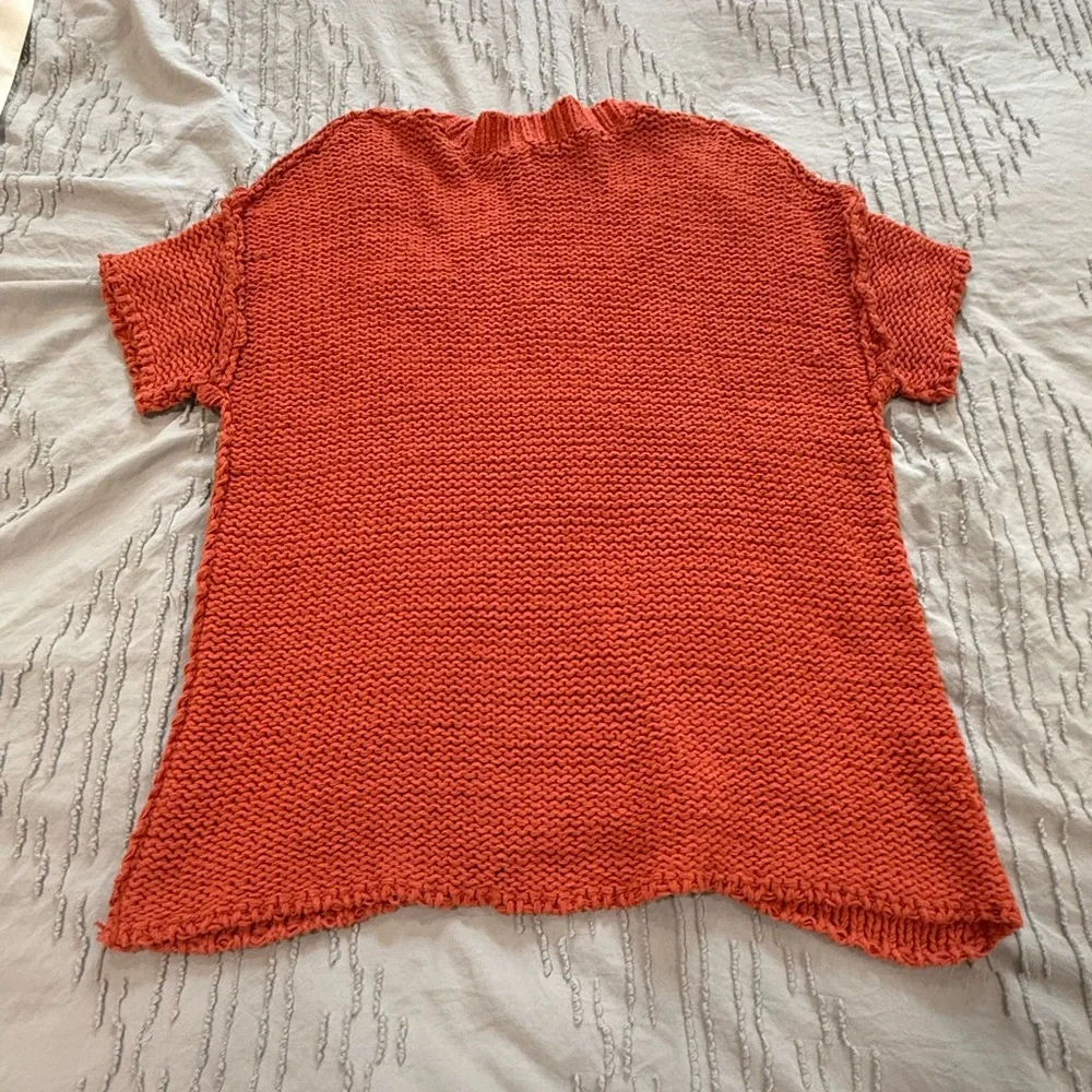 Free People Beach Terracotta Knit V-Neck Sweater Top XS - Picture 9 of 10